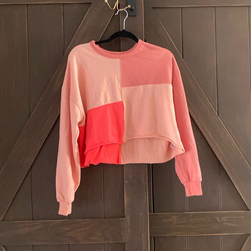 Wild Fable Colorblock Sweatshirt - Pink and Red